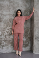 DZL Shoulder Knitted Set Dried Rose