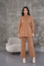 DZL Shoulder Knitted Set Camel