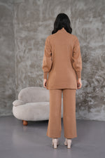 DZL Shoulder Knitted Set Camel