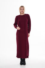 ESR Zirve Knitted Dress Set Burgundy