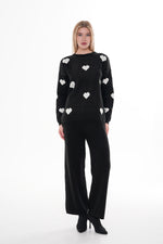 DZL Heart Knitted Set Black