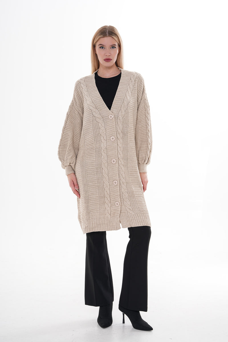 AFL Bridge Knitted Cardigan Beige