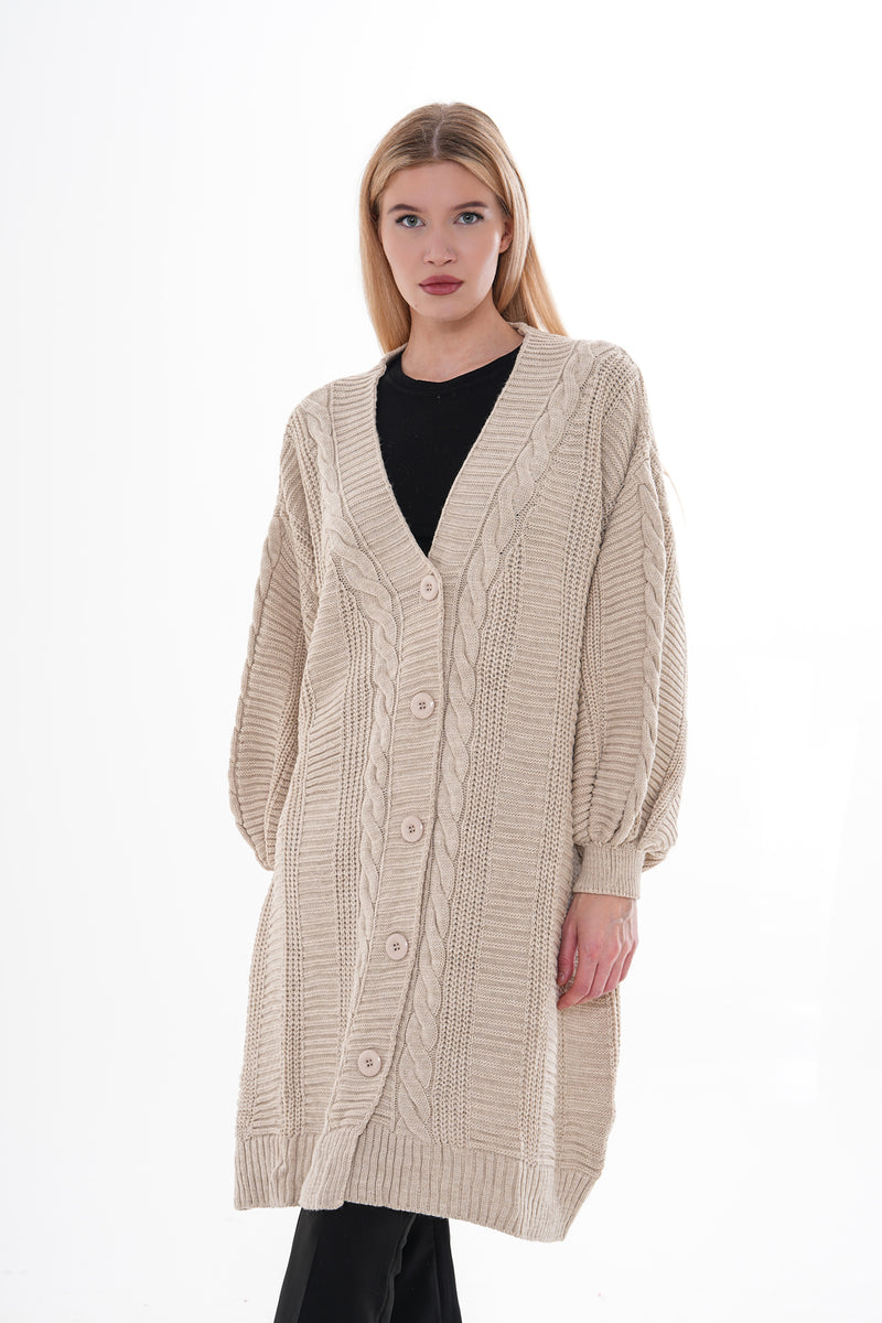 AFL Bridge Knitted Cardigan Beige