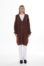 AFL Bridge Knitted Cardigan Brown