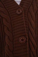 AFL Bridge Knitted Cardigan Brown