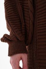 AFL Bridge Knitted Cardigan Brown