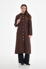 Bwst Quilted Hooded Cape Brown