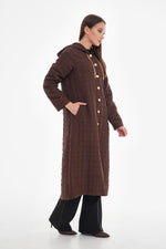 Bwst Quilted Hooded Cape Brown