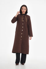 Bwst Quilted Hooded Cape Brown