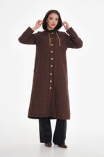 Bwst Quilted Hooded Cape Brown