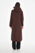 Bwst Quilted Hooded Cape Brown