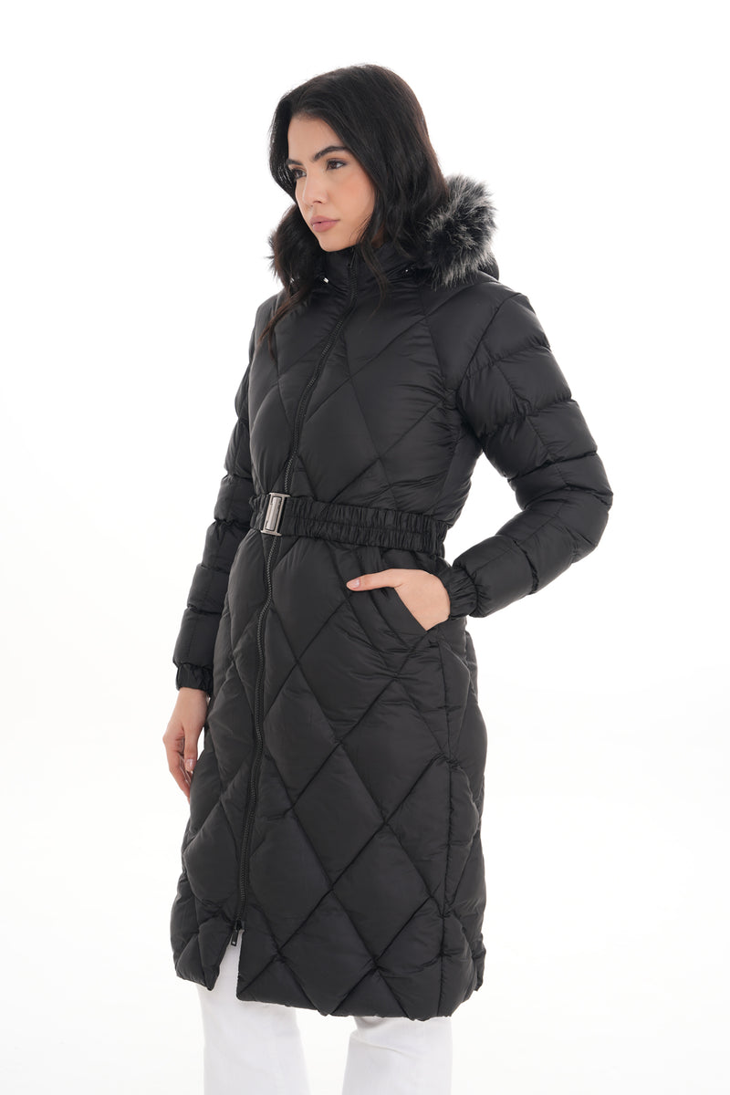 MVRN Puffy Hoodied Coat Black