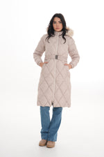 MVRN Puffy Hoodied Coat Beige