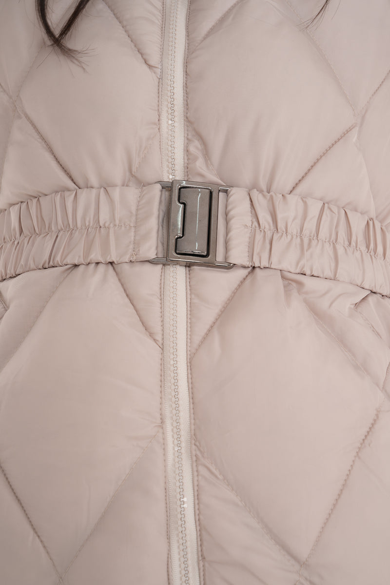 MVRN Puffy Hoodied Coat Beige