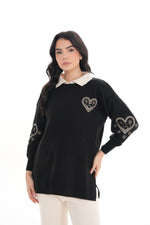 DZL Heart Knitted Set Ecru