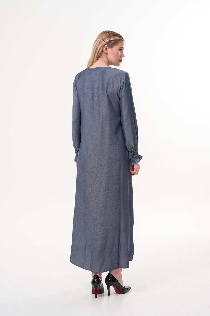 ECM Talia Tencel Abaya Navy Blue