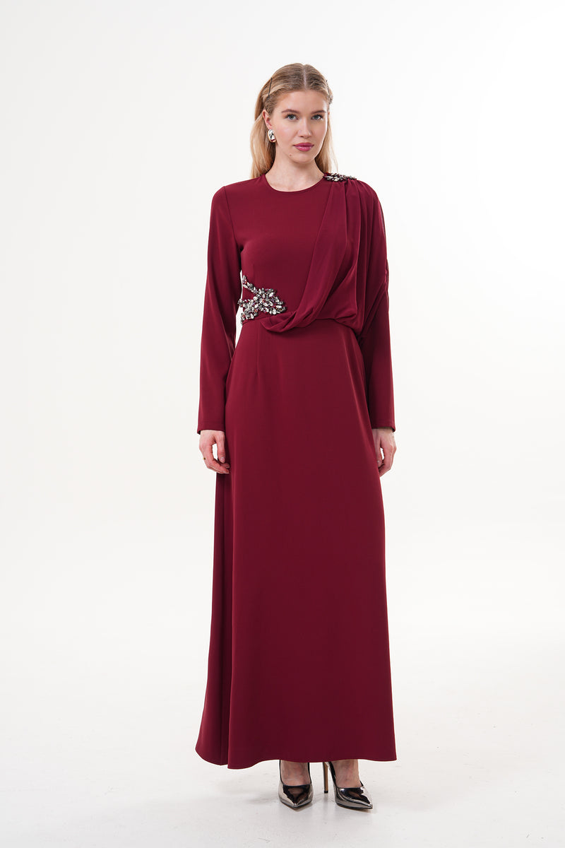 A&W Caterina Dress Burgundy