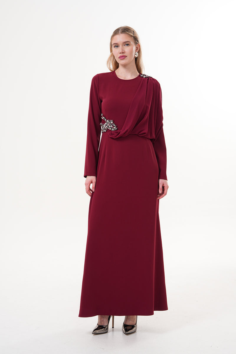 A&W Caterina Dress Burgundy