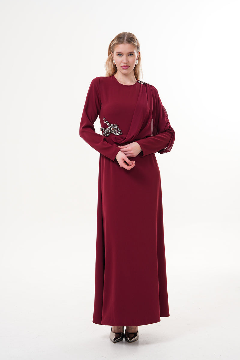 A&W Caterina Dress Burgundy