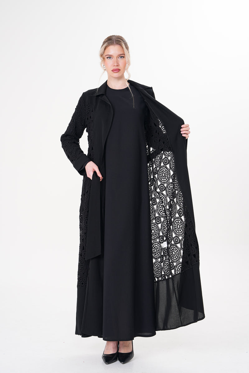 ETC Avalon Lace Abaya Beige