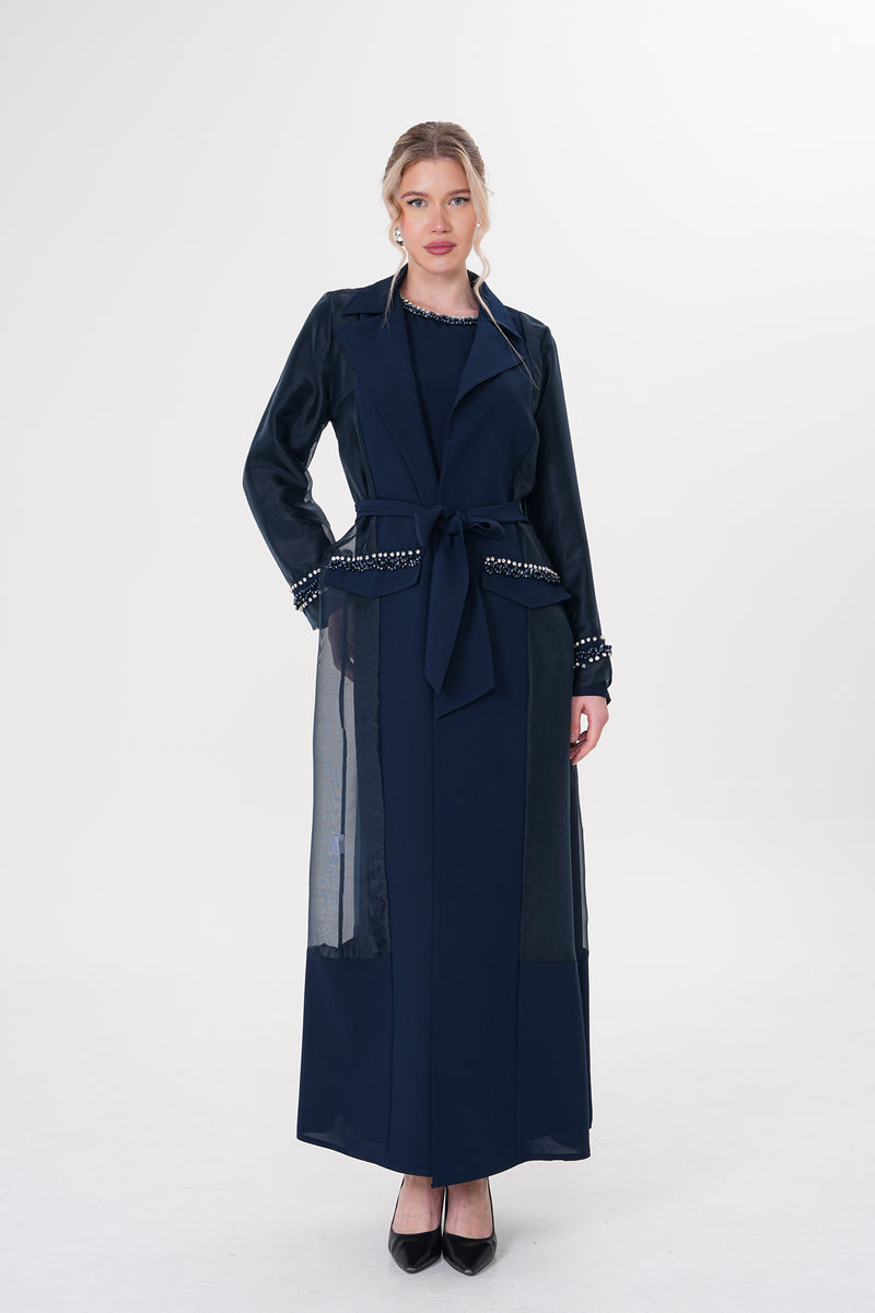 ETC Lucy 2 Pc Abaya Set Navy Blue