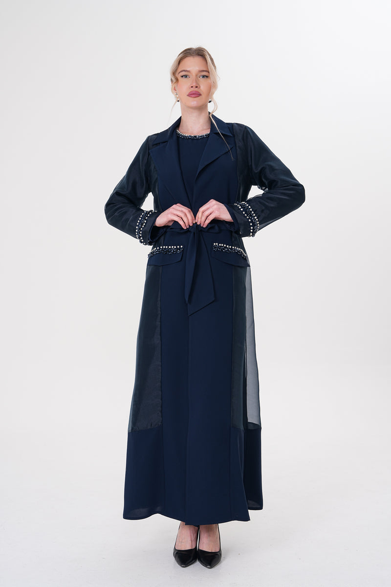 ETC Lucy 2 Pc Abaya Set Navy Blue