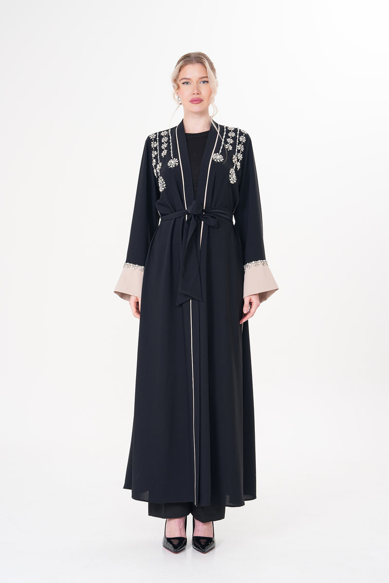 ETC Liora Abaya Black&Beige