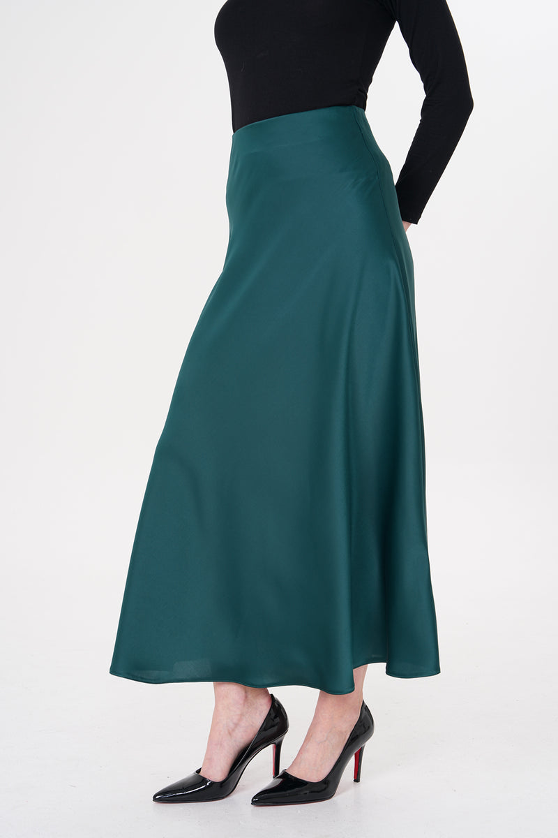 PRC Saten Skirt Emerald