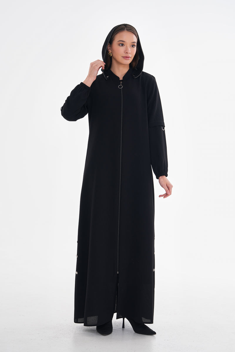 SRM Hoodie Abaya Black