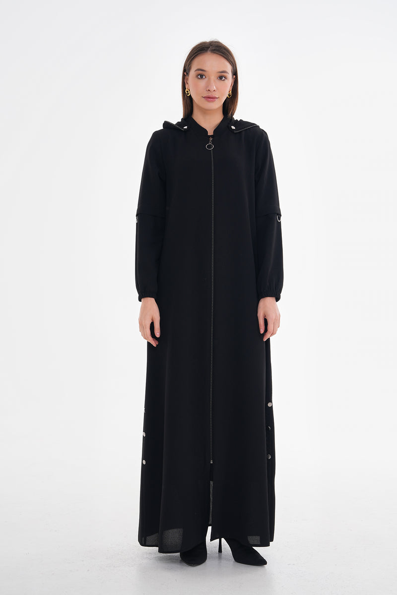 SRM Hoodie Abaya Black