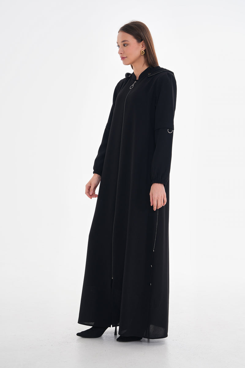 SRM Hoodie Abaya Black