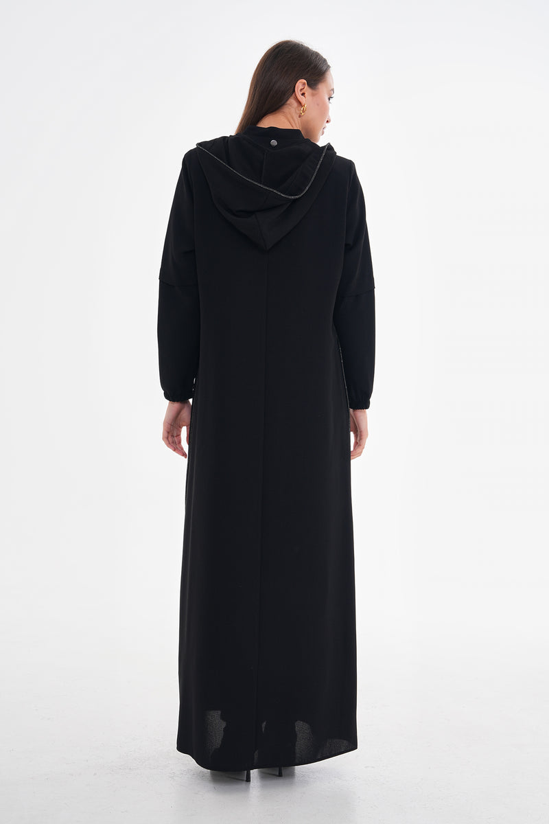 SRM Hoodie Abaya Black