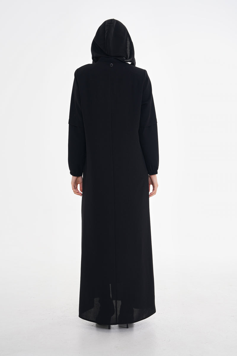 SRM Hoodie Abaya Black