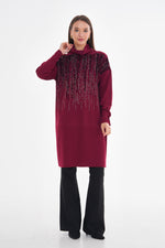 MissWhence Stone Dtld Tunic Burgundy