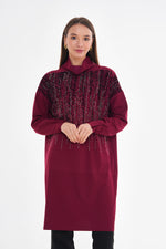 MissWhence Stone Dtld Tunic Burgundy