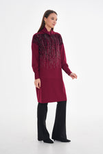 MissWhence Stone Dtld Tunic Burgundy