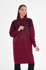 MissWhence Stone Dtld Tunic Burgundy