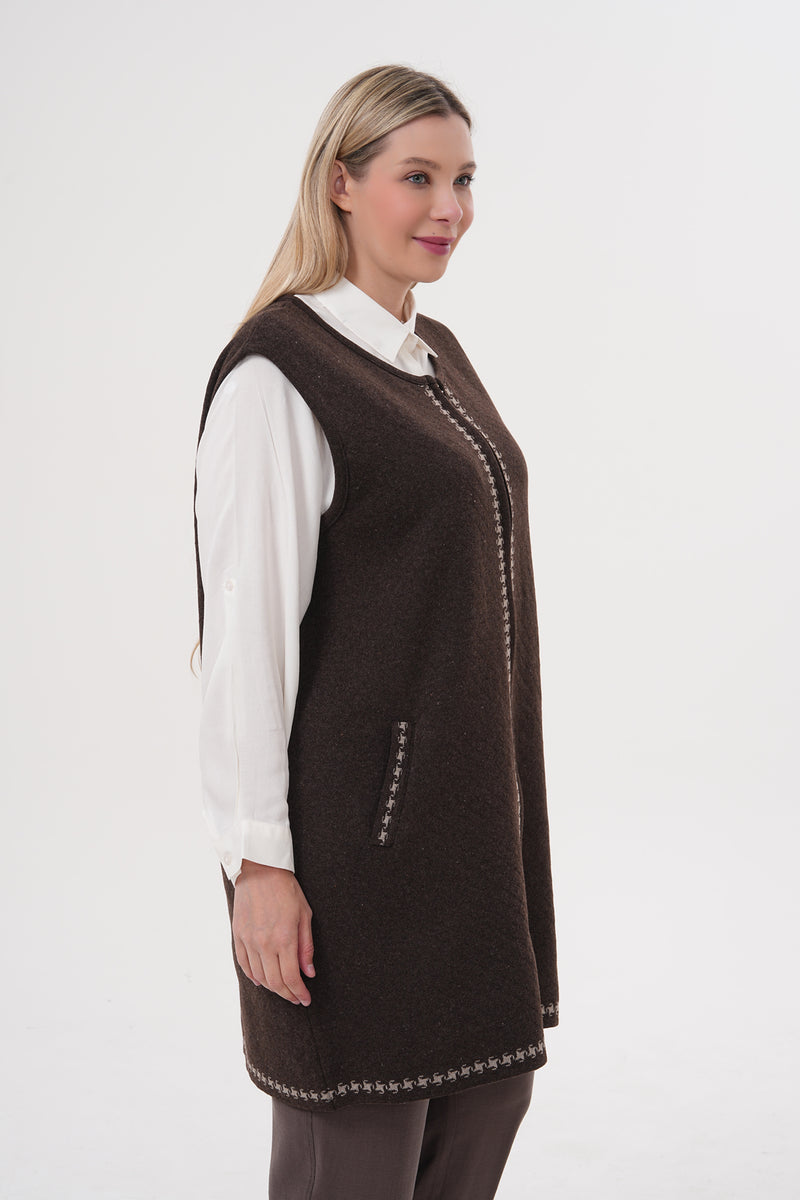 DT Meliha Knitted Vest Brown