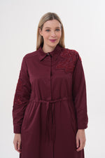 F&G Shoulder And Arm Dtld Dress Burgundy