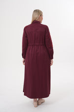 F&G Shoulder And Arm Dtld Dress Burgundy