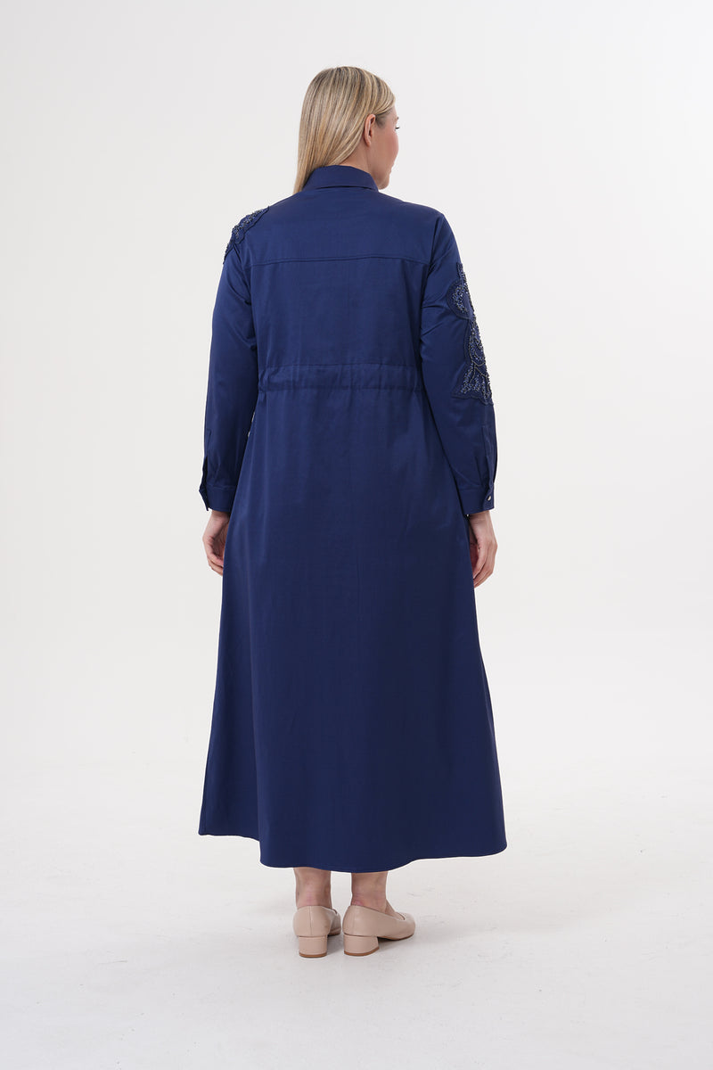 F&G Shoulder And Arm Dtld Dress Navy Blue