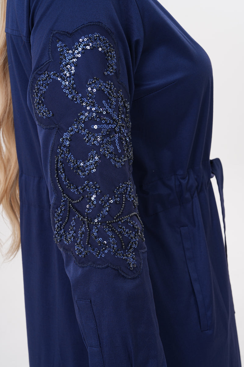 F&G Shoulder And Arm Dtld Dress Navy Blue