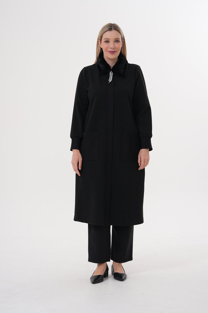 DL Fur Dtld Cape Black