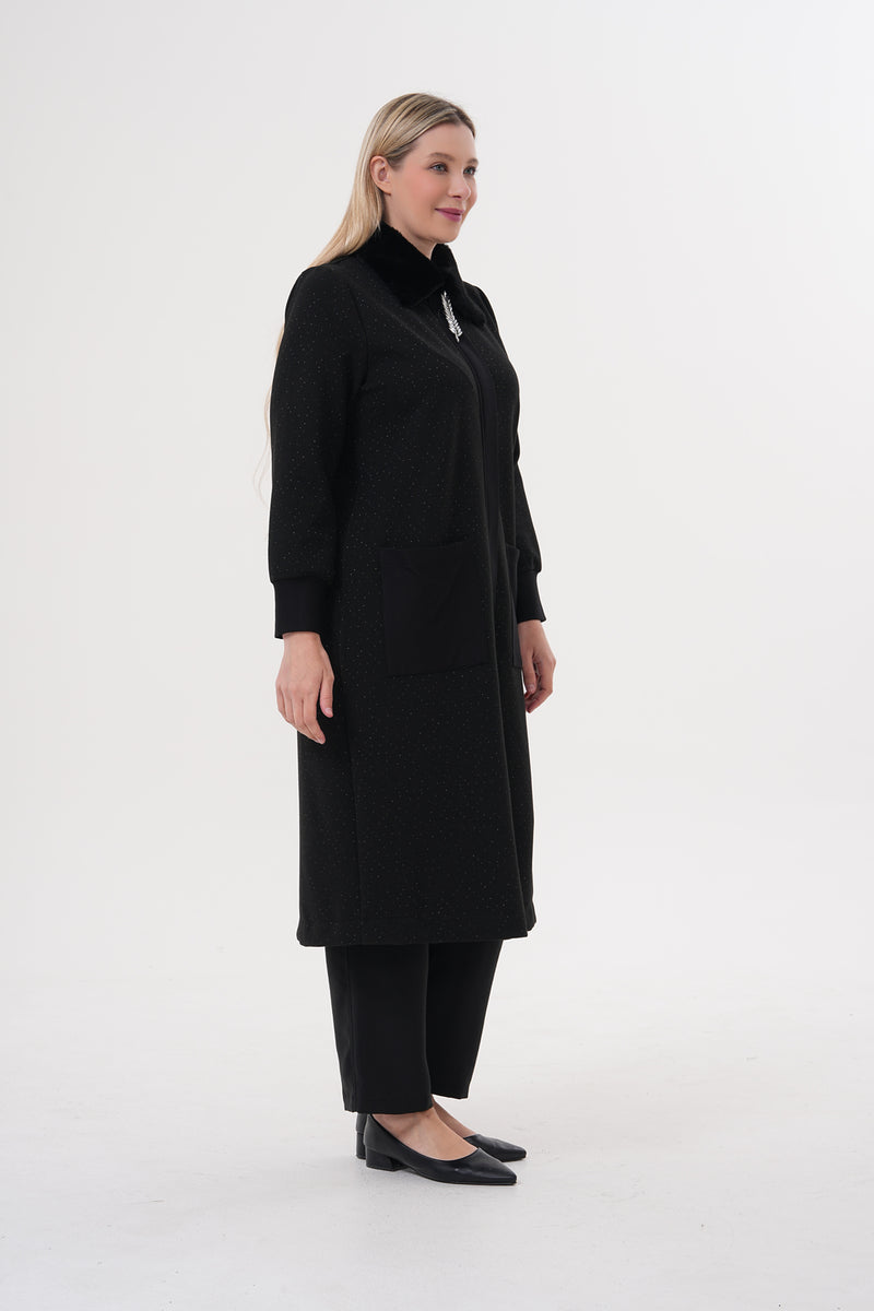 DL Fur Dtld Cape Black