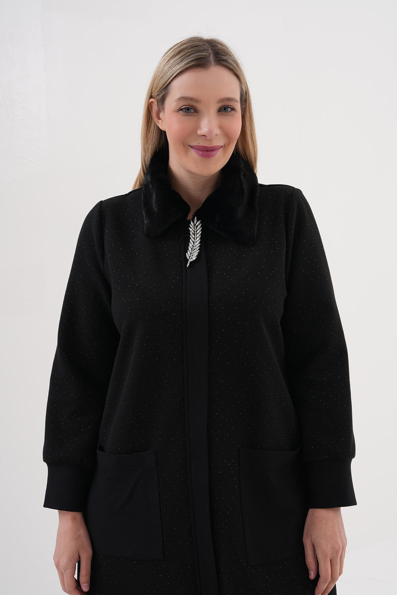 DL Fur Dtld Cape Black