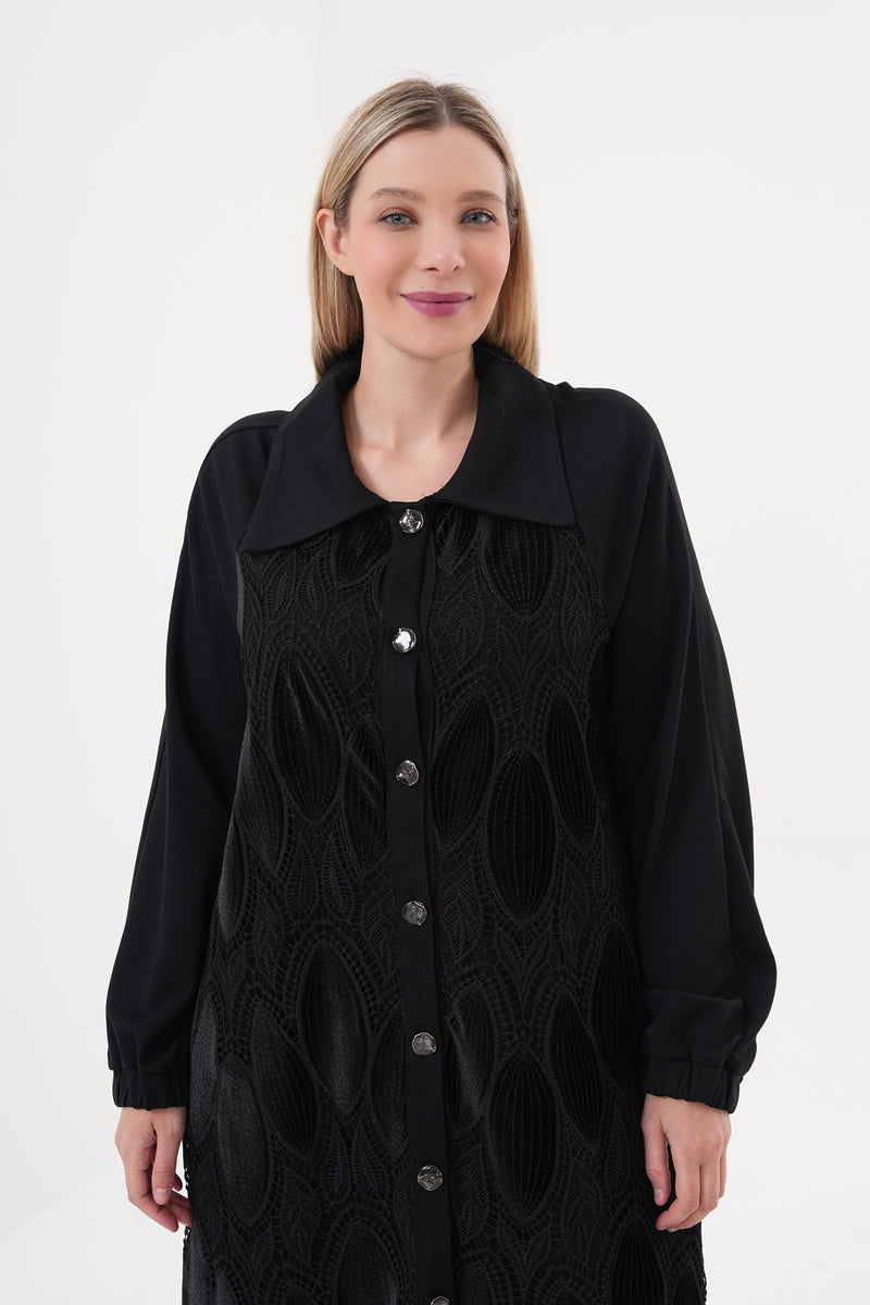 DL Lace Front Dtld Cape Black