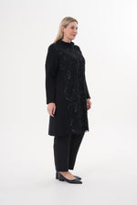 DL Lace Dtld Long Tunic Black