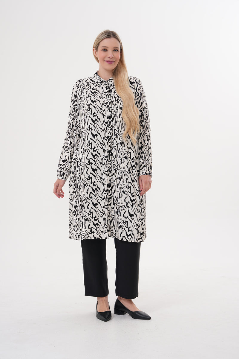 DL Viscone Printed Tunic Ecru