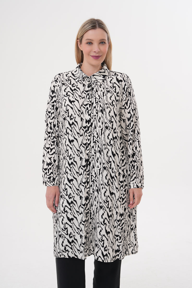 DL Viscone Printed Tunic Ecru