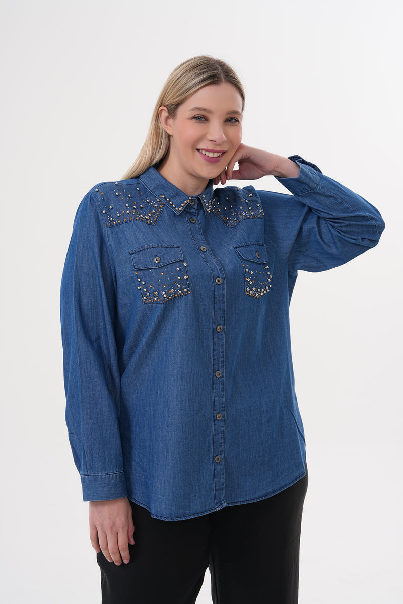 ENS Journee Denim Shirt Blue
